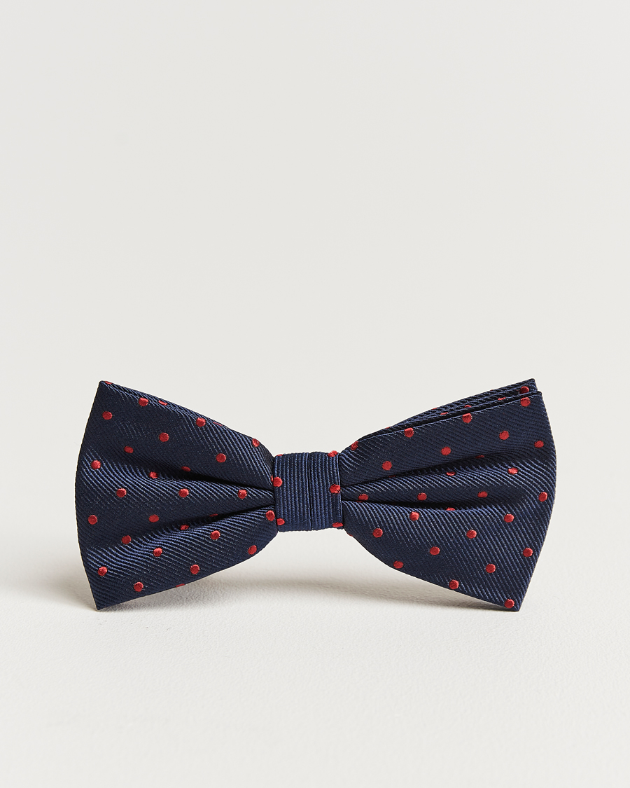 Heren | Amanda Christensen Dot Pre Tie Silk Navy/Wine | Amanda Christensen | Dot Pre Tie Silk Navy/Wine