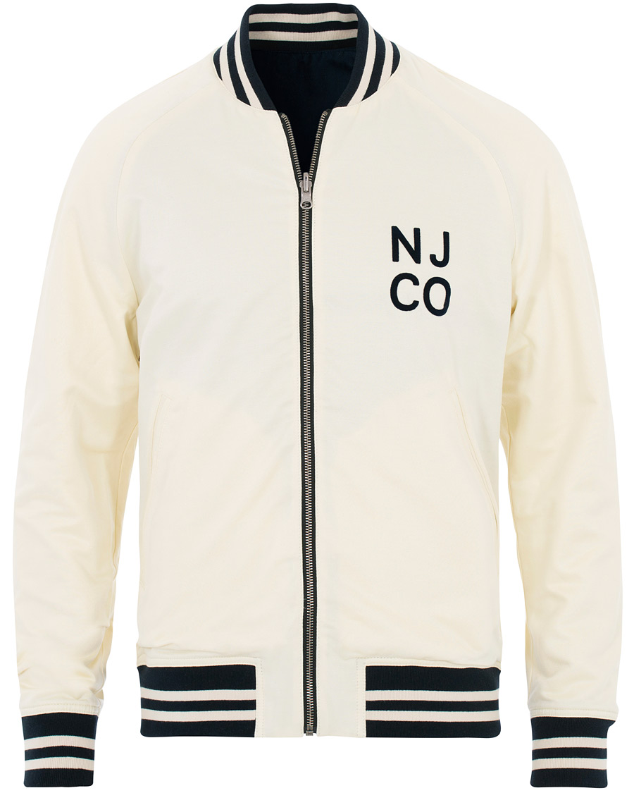 Heren | Jassen | Nudie Jeans | Mark Baseball Reversible Jacket White/Navy