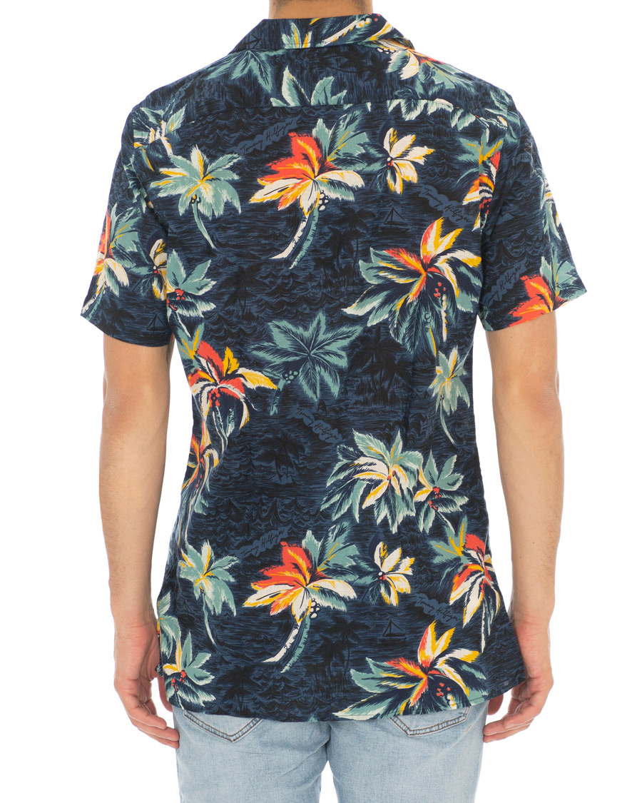Heren | Overhemden | Tommy Hilfiger | Hawaiian Printed Camp Collar Short Sleeve Shirt Indigo