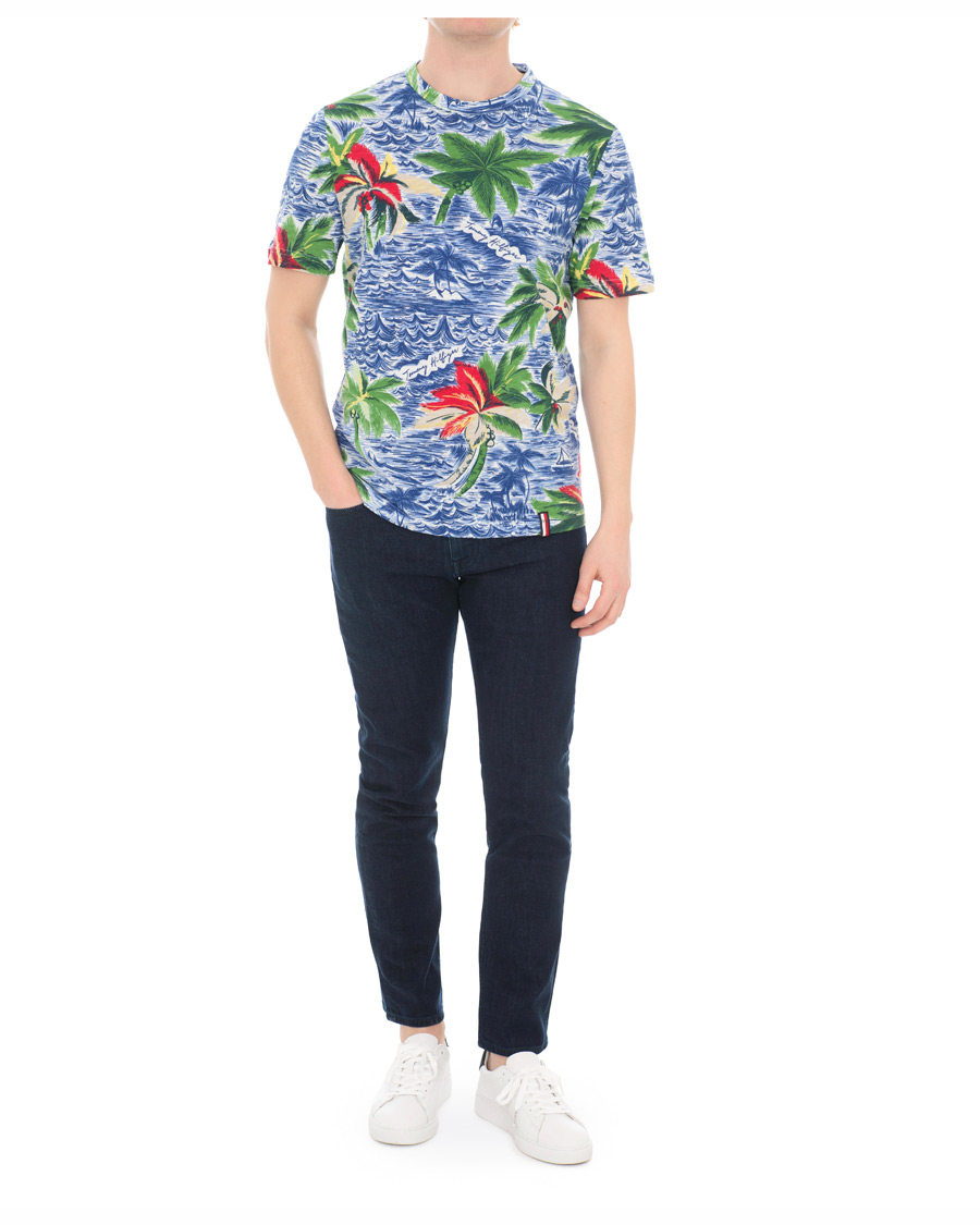 Heren | T-shirts | Tommy Hilfiger | Palm Over Print Crew Neck Tee Snow White