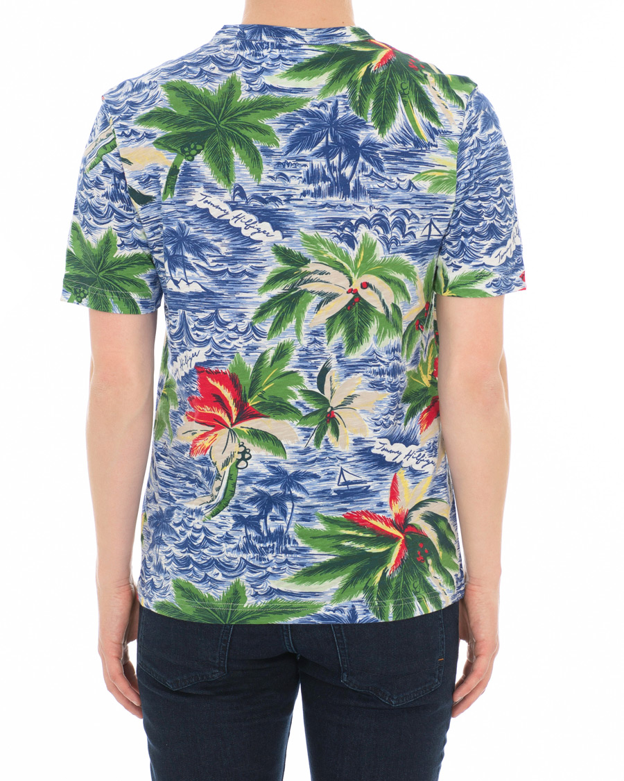 Heren | T-shirts | Tommy Hilfiger | Palm Over Print Crew Neck Tee Snow White
