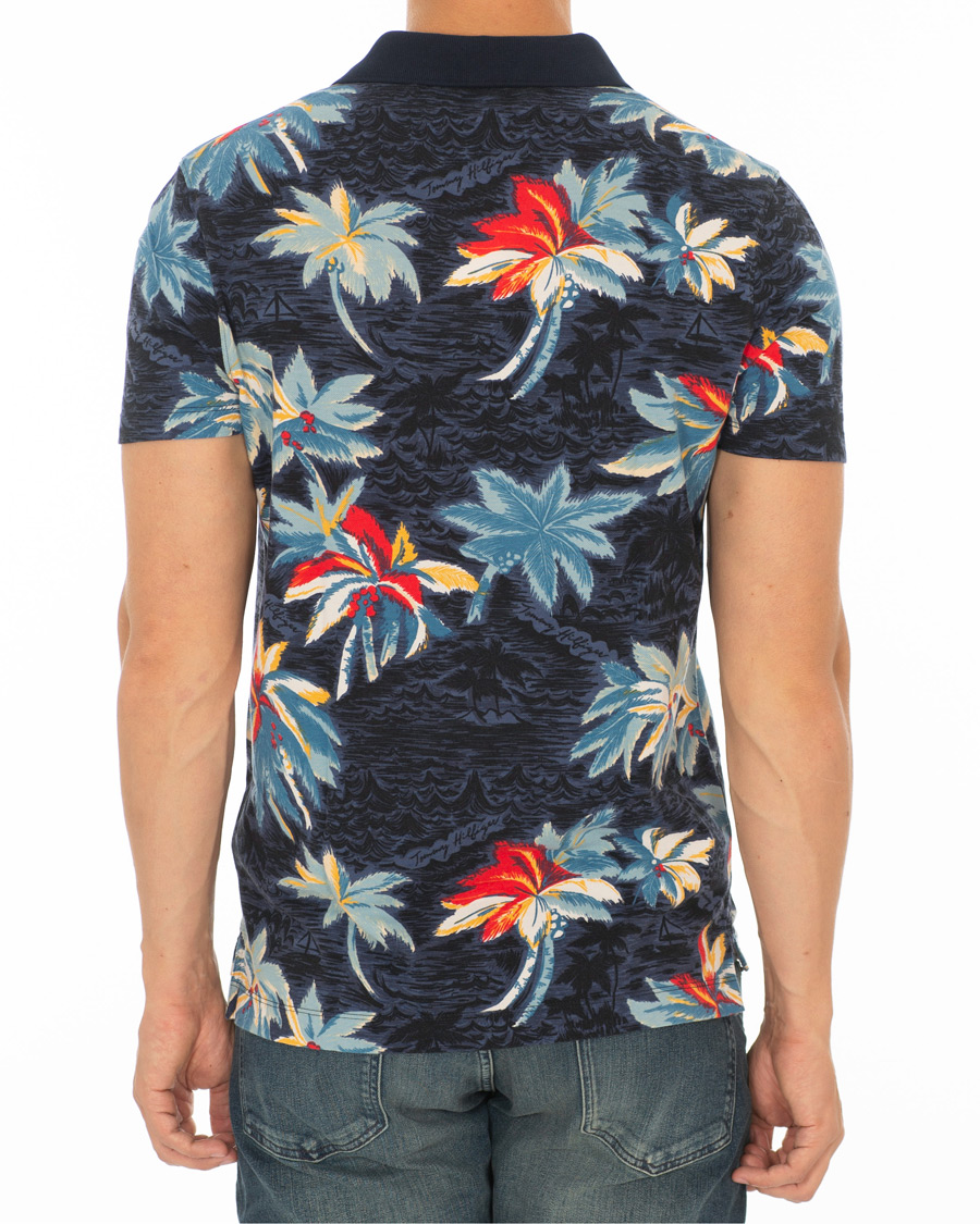 Heren | Polo's | Tommy Hilfiger | All Over Flower Print Polo Vintage Indigo