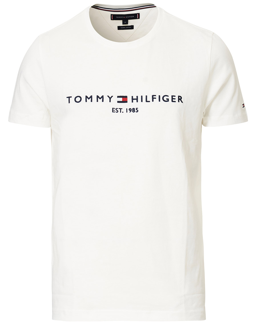 Heren | T-shirts | Tommy Hilfiger | Logo Crew Neck Tee Snow White