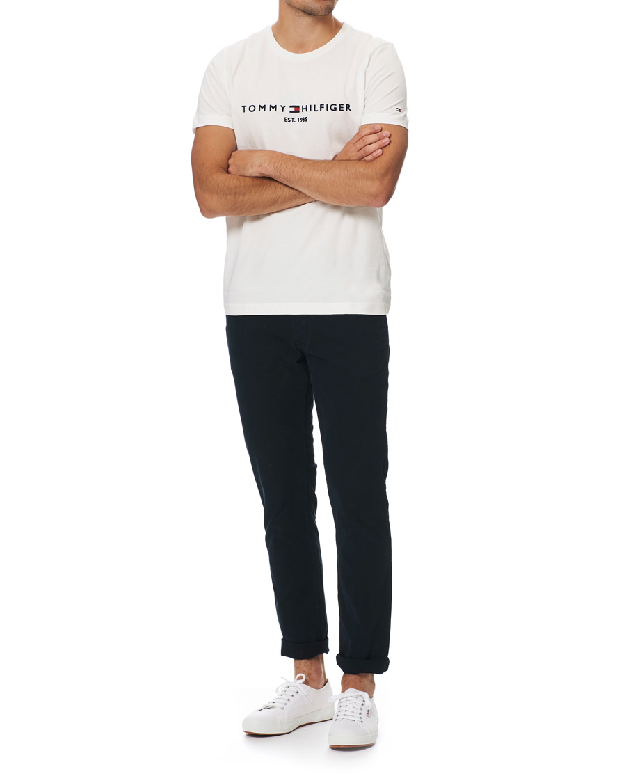 Heren | T-shirts | Tommy Hilfiger | Logo Crew Neck Tee Snow White