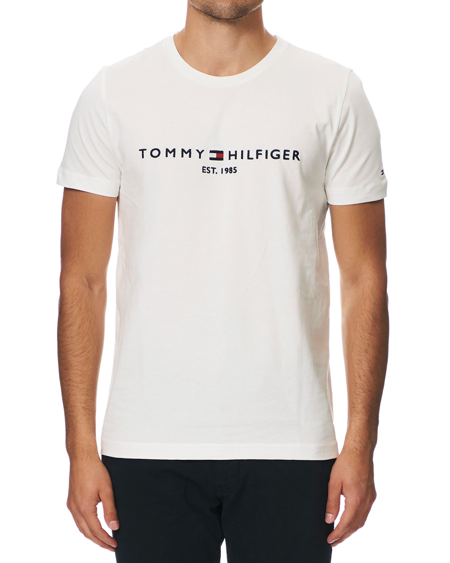 Heren | T-shirts | Tommy Hilfiger | Logo Crew Neck Tee Snow White