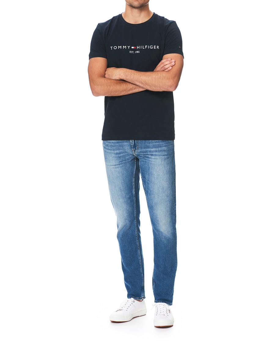 Heren | T-shirts | Tommy Hilfiger | Logo Crew Neck Tee Sky Captain