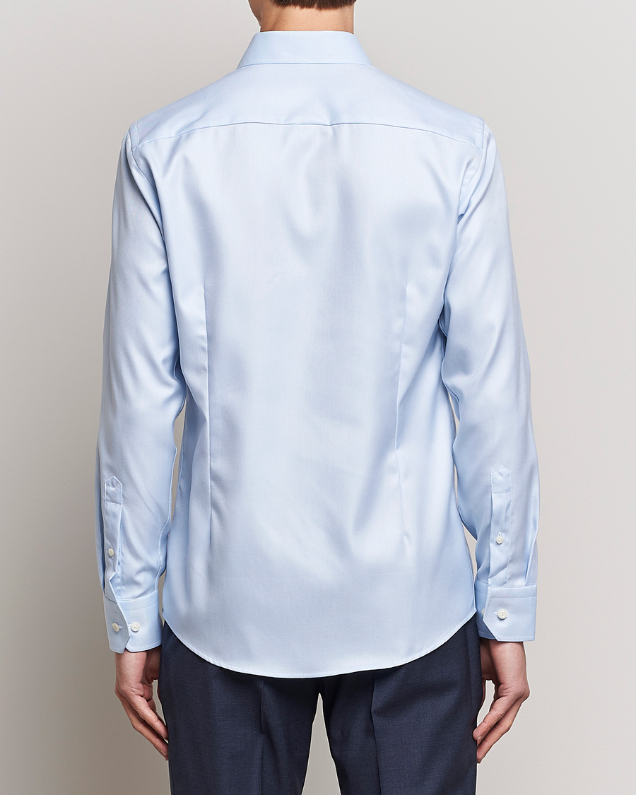 Heren | Overhemden | Eton | Slim Fit Textured Twill Shirt Blue