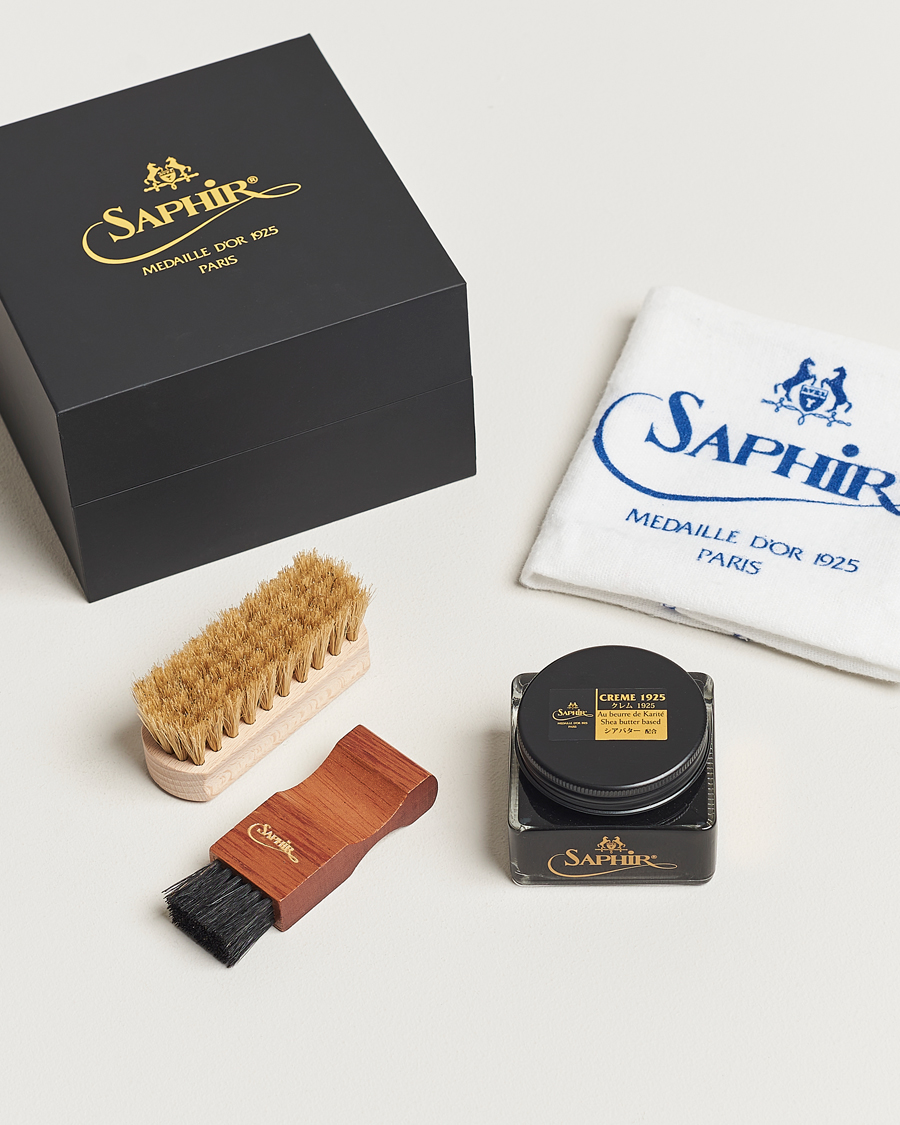 Heren | Schoenverzorgingsproducten | Saphir Medaille d\'Or | Gift Box Creme Pommadier Black & Brush