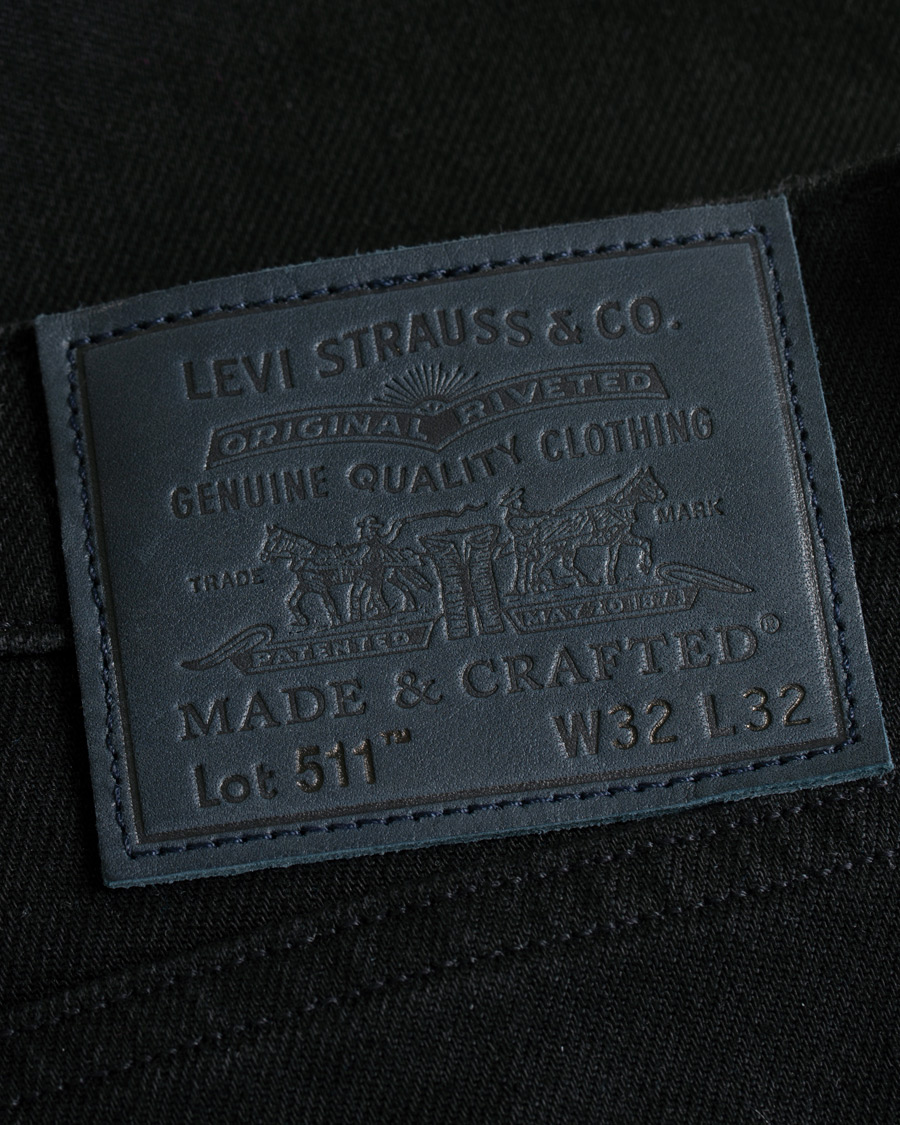 Heren | Jeans | Levi's Made & Crafted | 511 Slim Fit Stretch Black Rinse Jeans Black