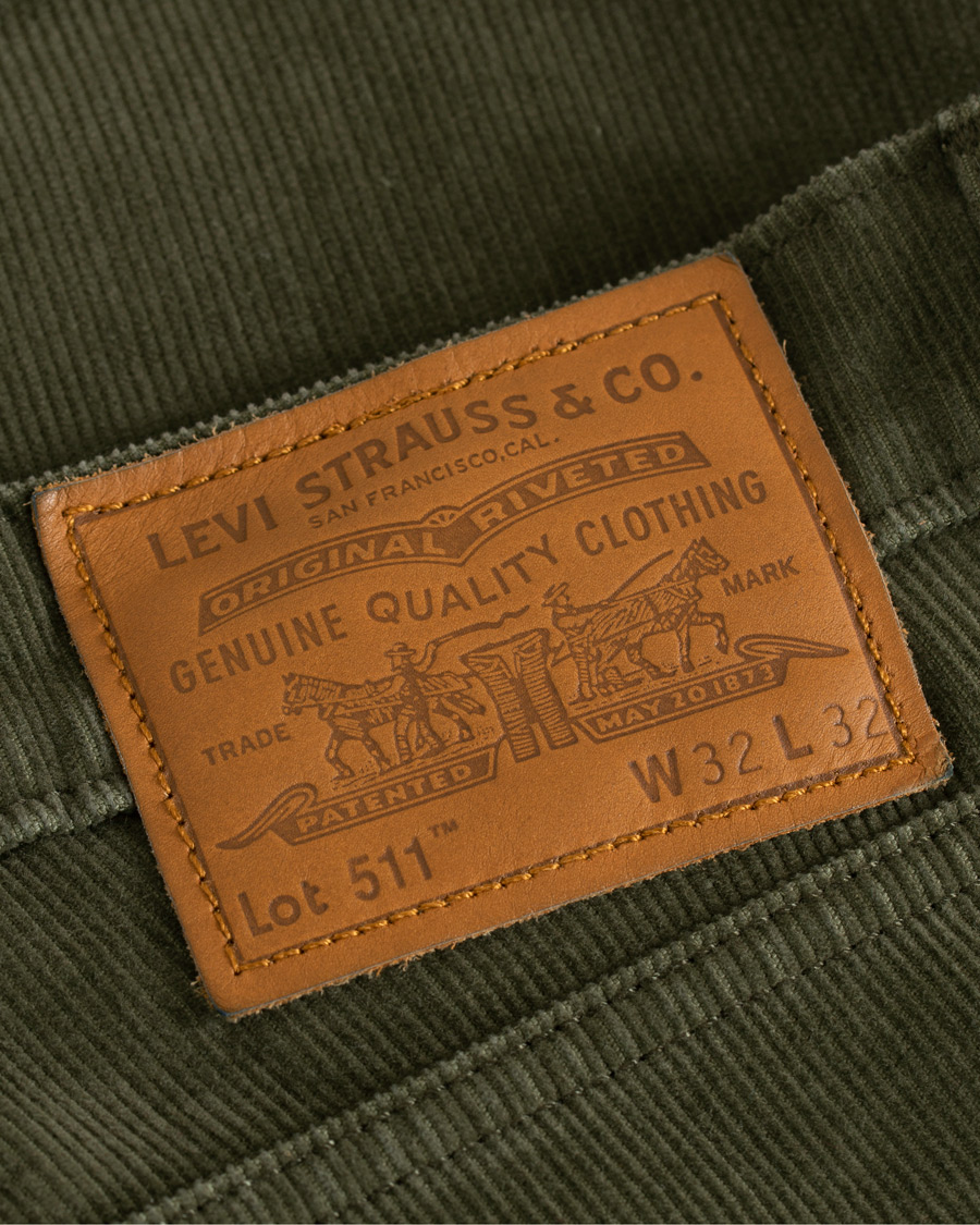 Heren | Broeken | Levi's | 511 Slim Fit Stretch Corduroy Trousers Olive Night