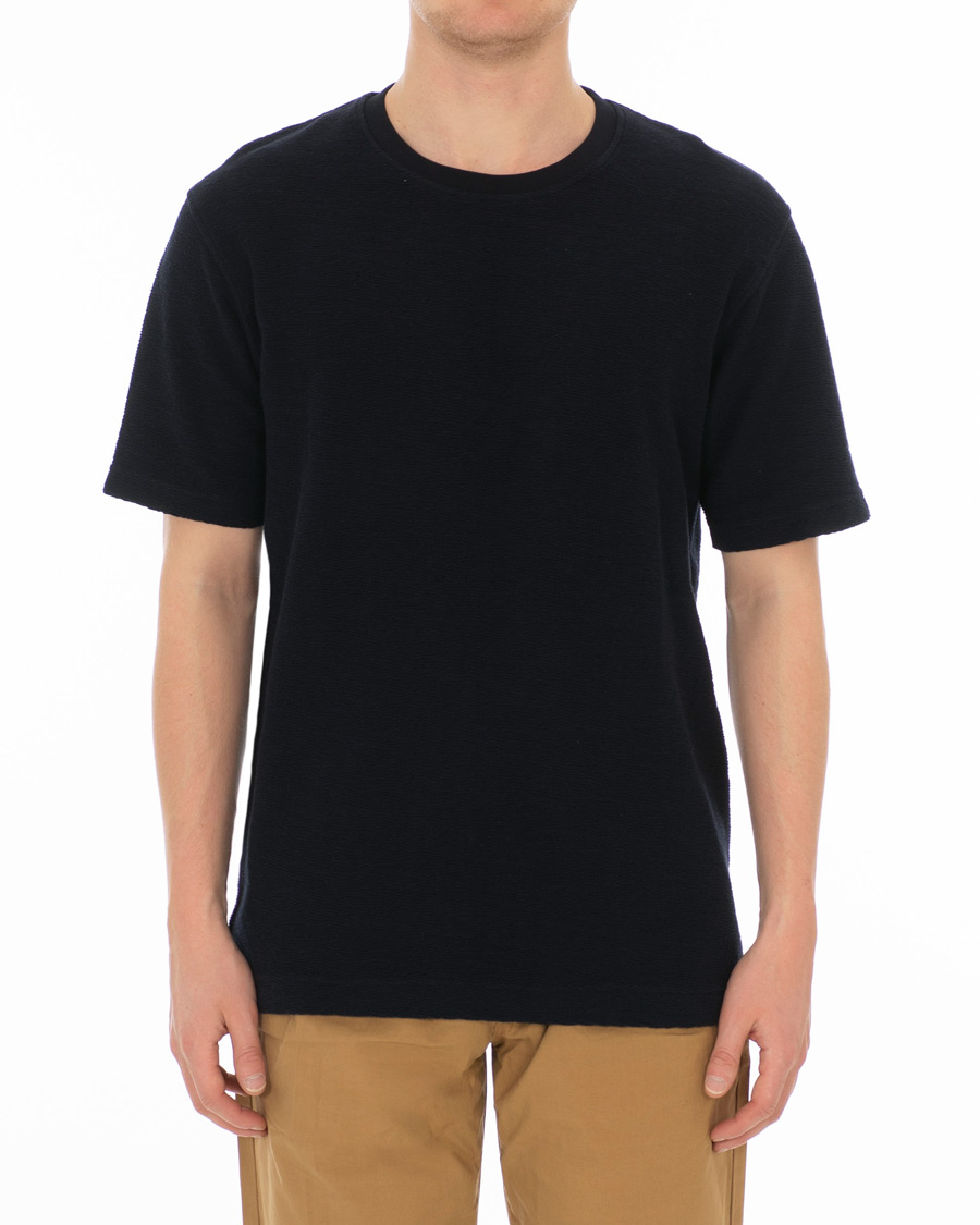 Heren | T-shirts | Norse Projects | Johannes Texture Short Sleeve T-Shirt Dark Navy