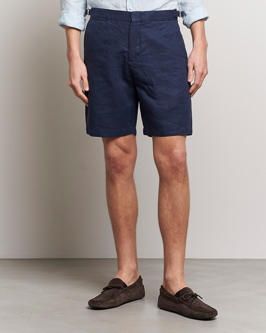 Heren | Linnen shorts | Orlebar Brown | Norwich Linen Shorts Navy