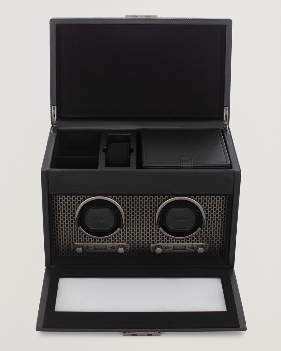 Heren | Horloge & juwelendozen | WOLF | Axis Double Winder and Travel Case Powdercoat