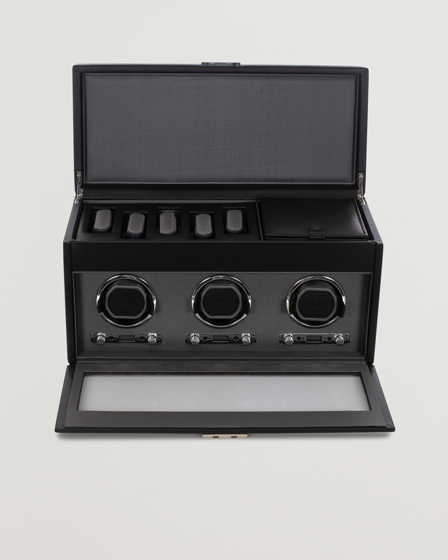 Herr | Klockförvaring | WOLF | Viceroy Triple Winder with Storage and Travel Case Black