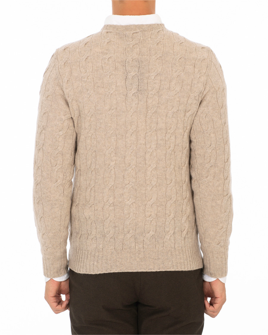 Heren | Truien | Ralph Lauren Purple Label | Cashmere Cable Knit Oat Melange