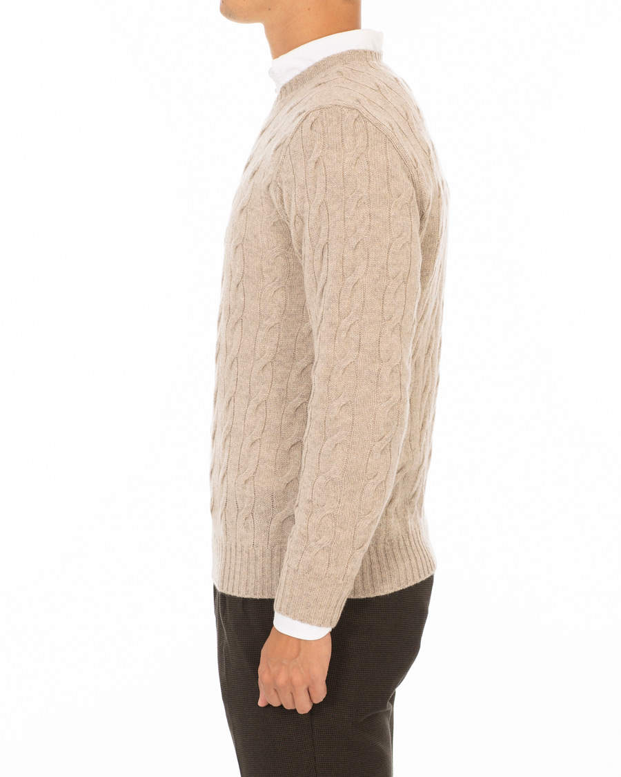 Heren | Truien | Ralph Lauren Purple Label | Cashmere Cable Knit Oat Melange