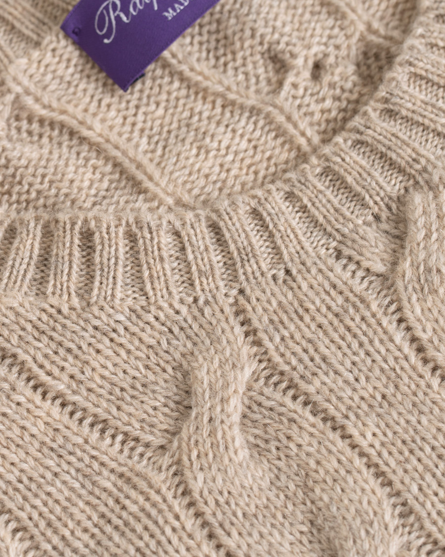 Heren | Truien | Ralph Lauren Purple Label | Cashmere Cable Knit Oat Melange