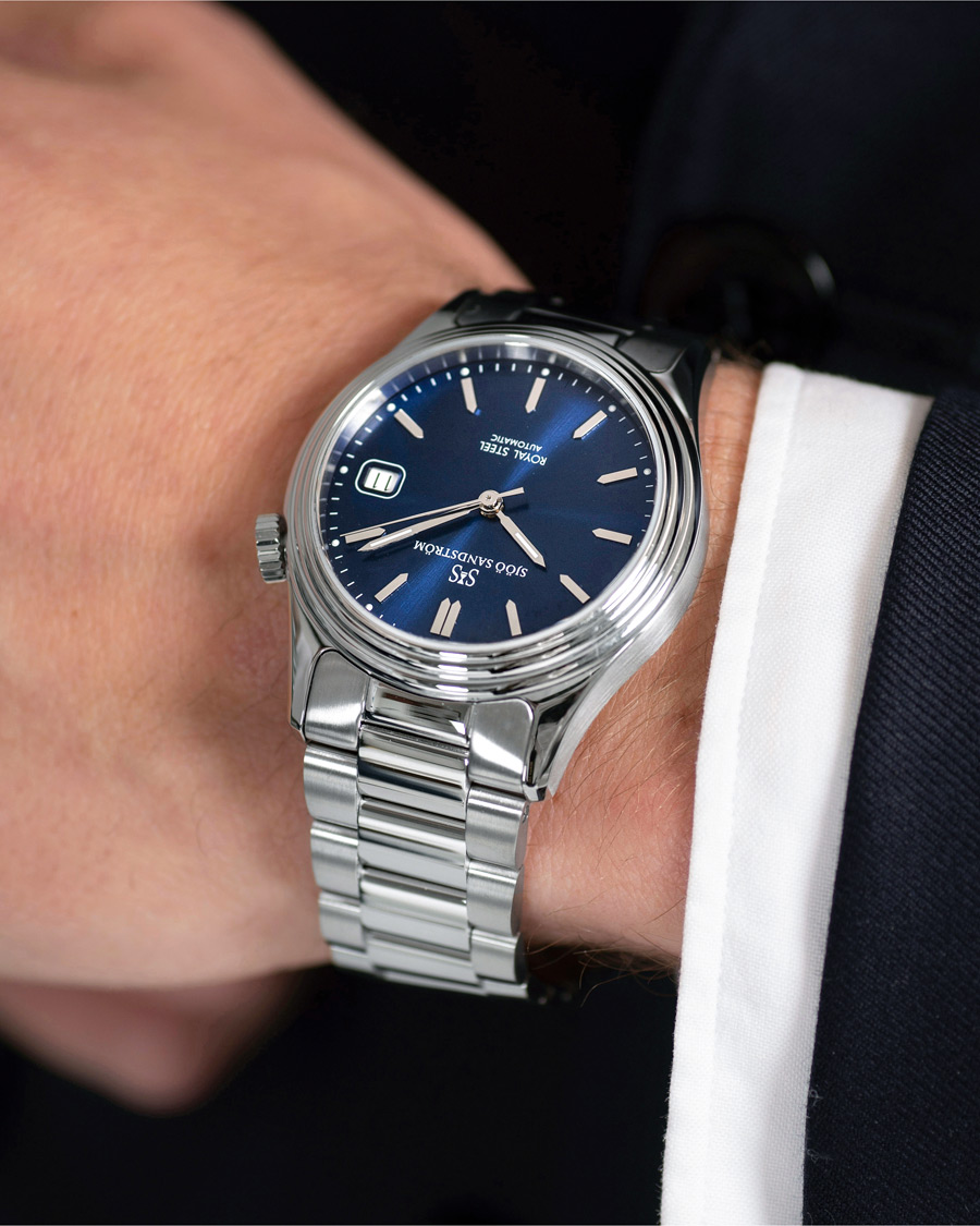 Heren | Fine watches | Sjöö Sandström | Royal Steel Classic 36mm Blue and Steel