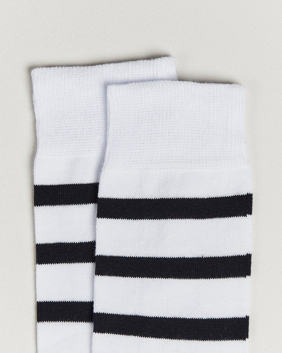 Heren | Ondergoed | Armor-lux | Loer Stripe Sock White/Rich Navy