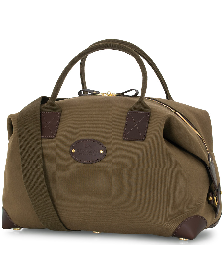 Heren | Chapman Bags Medium Classic Holdall Canvas Weekendbag Deep Olive | Chapman Bags | Medium Classic Holdall Canvas Weekendbag Deep Olive