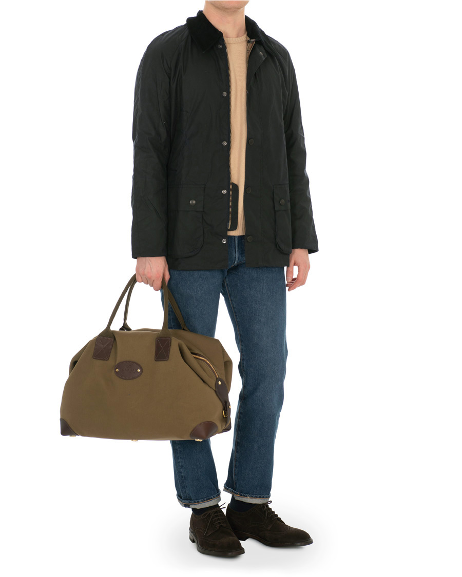 Heren | Chapman Bags Medium Classic Holdall Canvas Weekendbag Deep Olive | Chapman Bags | Medium Classic Holdall Canvas Weekendbag Deep Olive