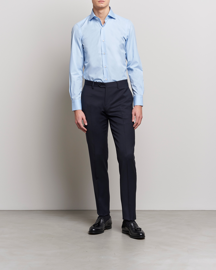 Heren | Finamore Napoli | Finamore Napoli | Milano Slim Fit Classic Shirt Light Blue