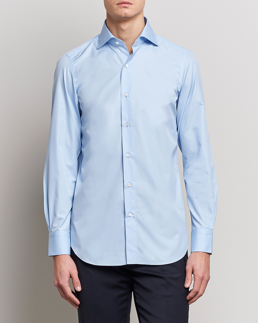 Heren | Zakelijke overhemden | Finamore Napoli | Milano Slim Fit Classic Shirt Light Blue