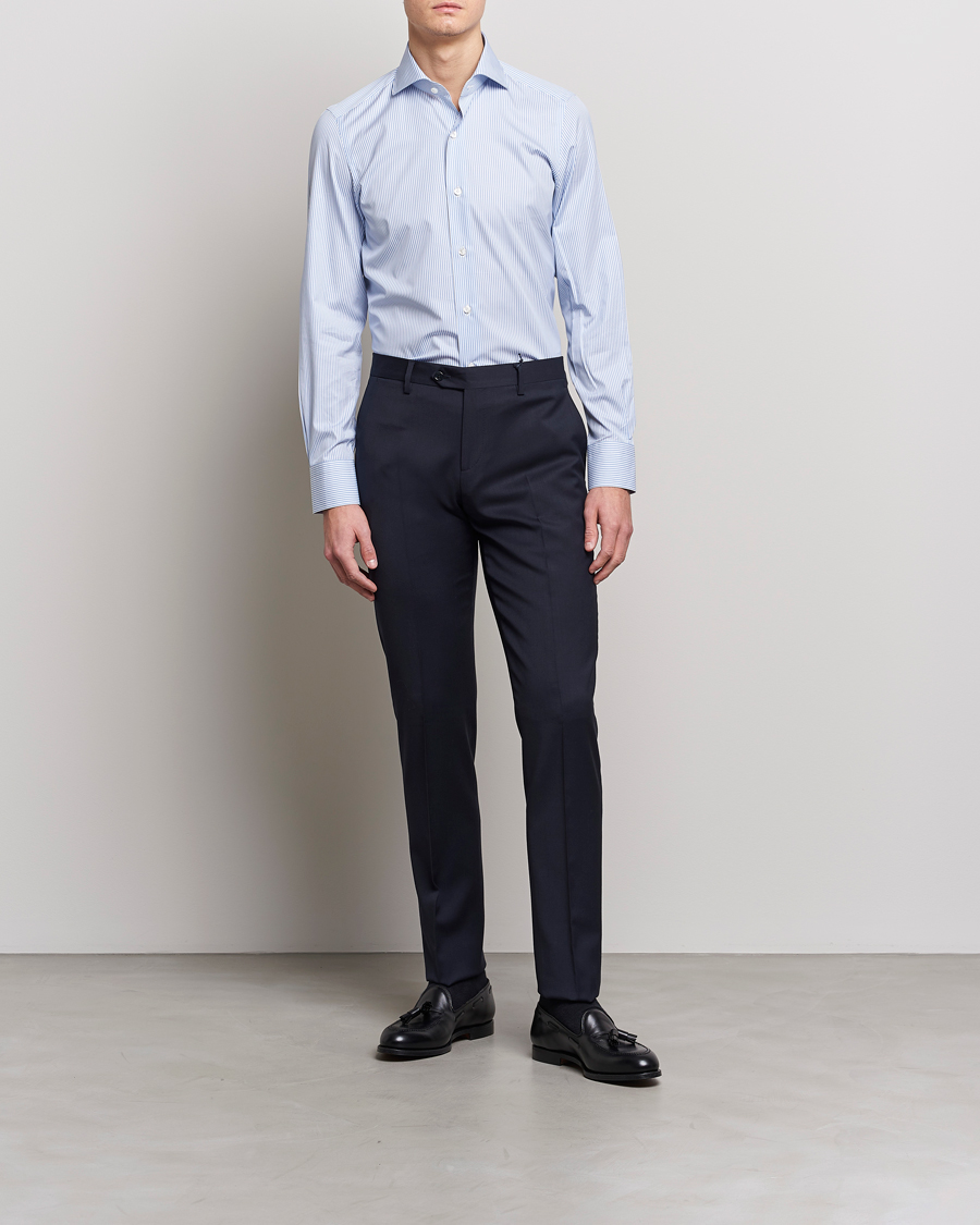 Heren | Italian Department | Finamore Napoli | Milano Slim Fit Classic Shirt Blue