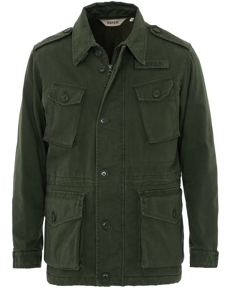 Heren | Jassen | Aspesi | Vancouver Thermore Lining Cotton Field Jacket Military