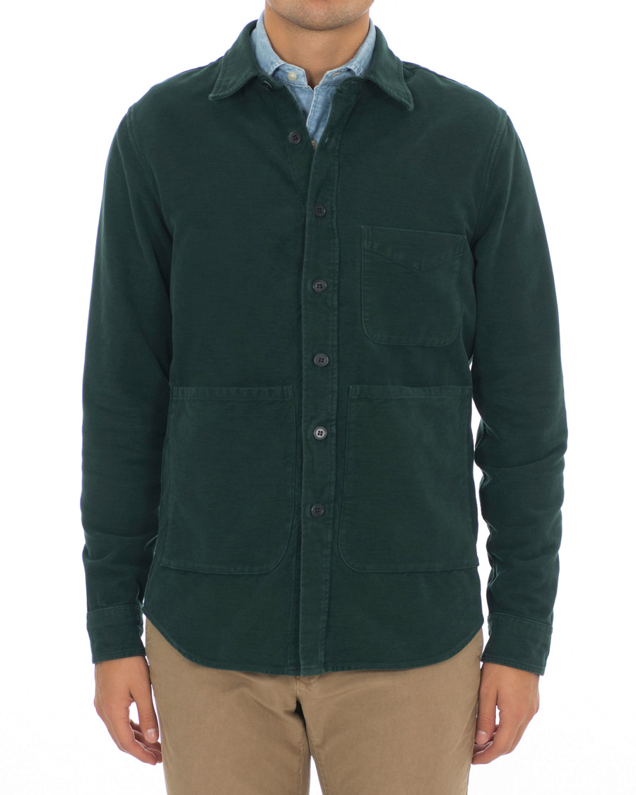 Heren | Overhemden | Aspesi | Garment Dyed Cotton Shirt Jacket Dark Green