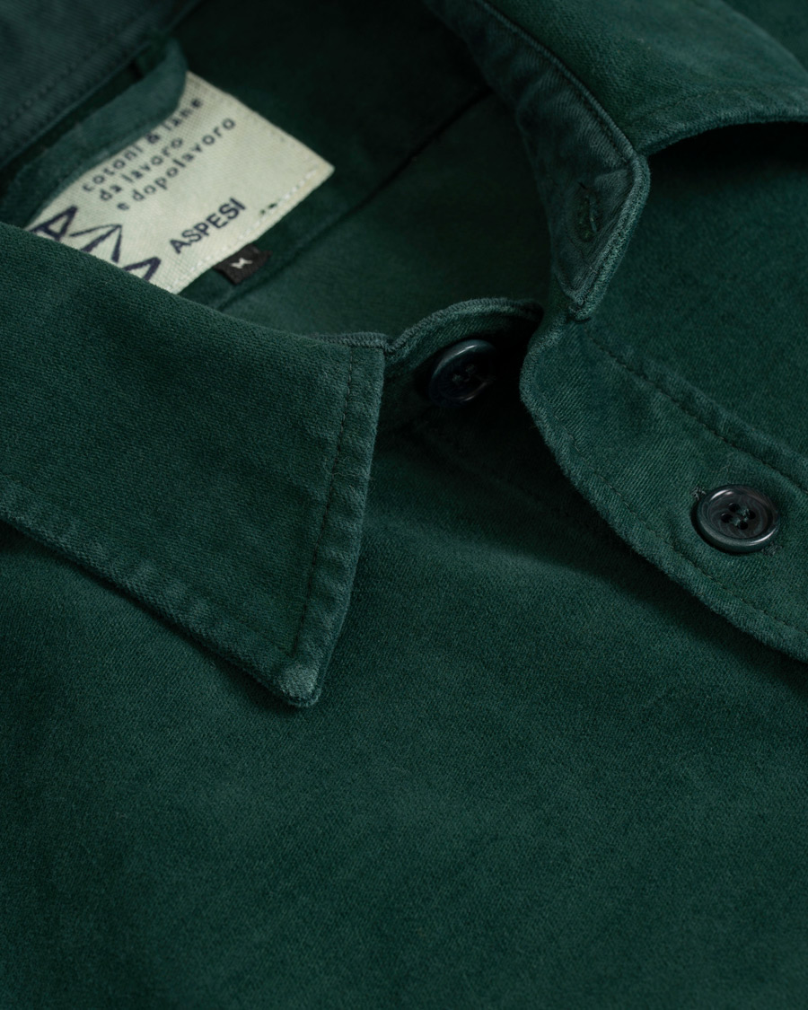 Heren | Overhemden | Aspesi | Garment Dyed Cotton Shirt Jacket Dark Green