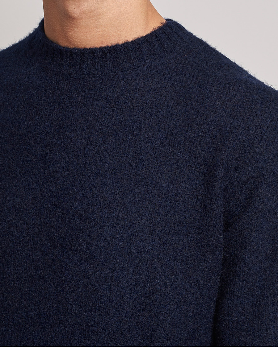 Heren | Truien | Aspesi | Brushed Shetland Sweater Navy