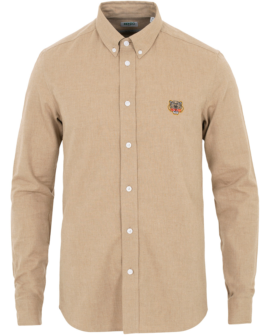 Heren | Overhemden | KENZO | Slim Fit Urban Flannel Shirt Beige