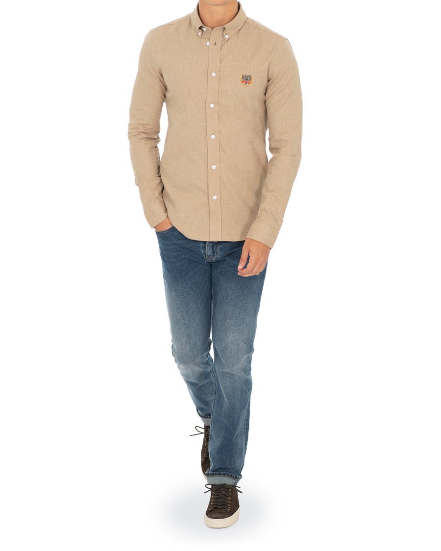Heren | Overhemden | KENZO | Slim Fit Urban Flannel Shirt Beige