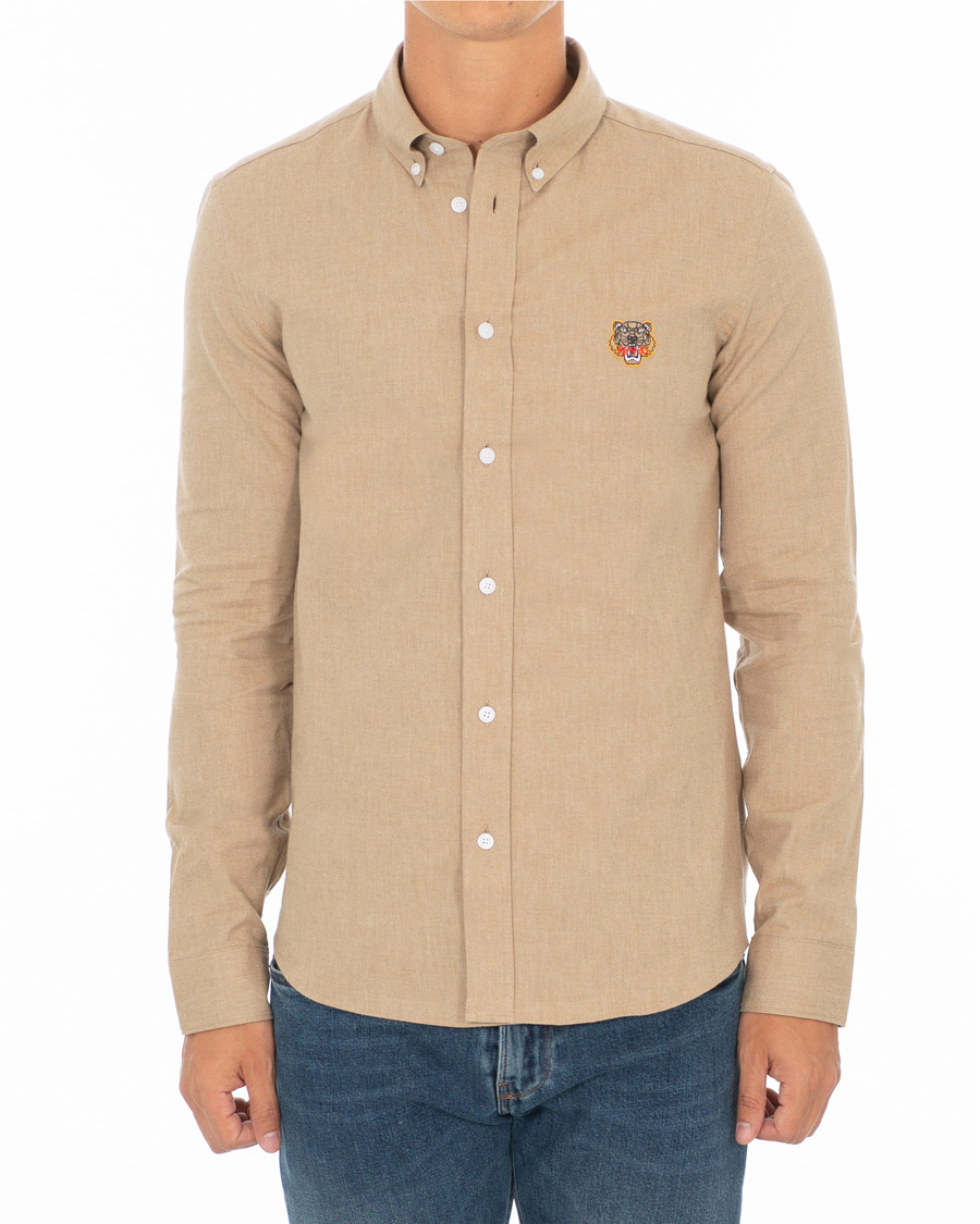 Heren | Overhemden | KENZO | Slim Fit Urban Flannel Shirt Beige