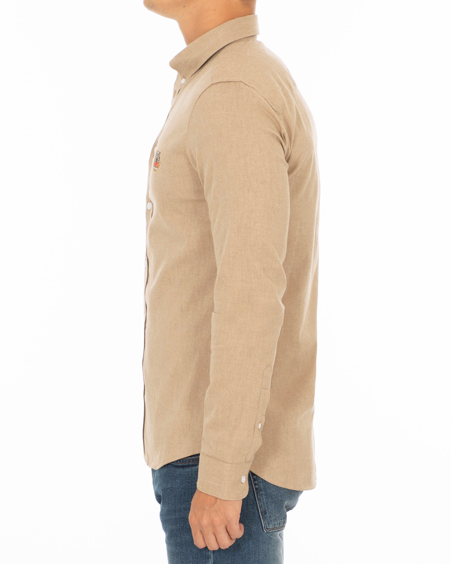 Heren | Overhemden | KENZO | Slim Fit Urban Flannel Shirt Beige