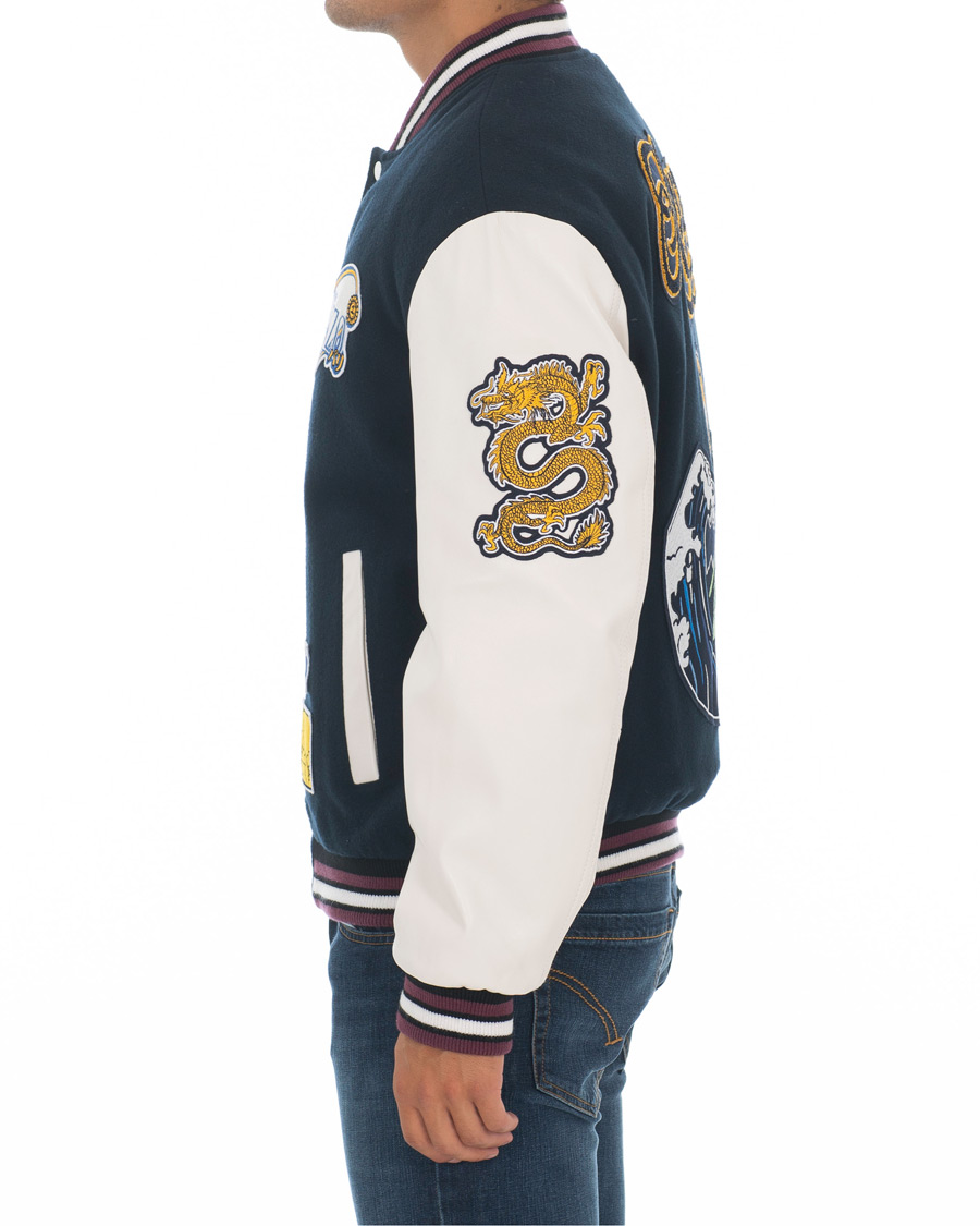 Heren | Jassen | KENZO | Wool&Leather Varsity Jacket Navy