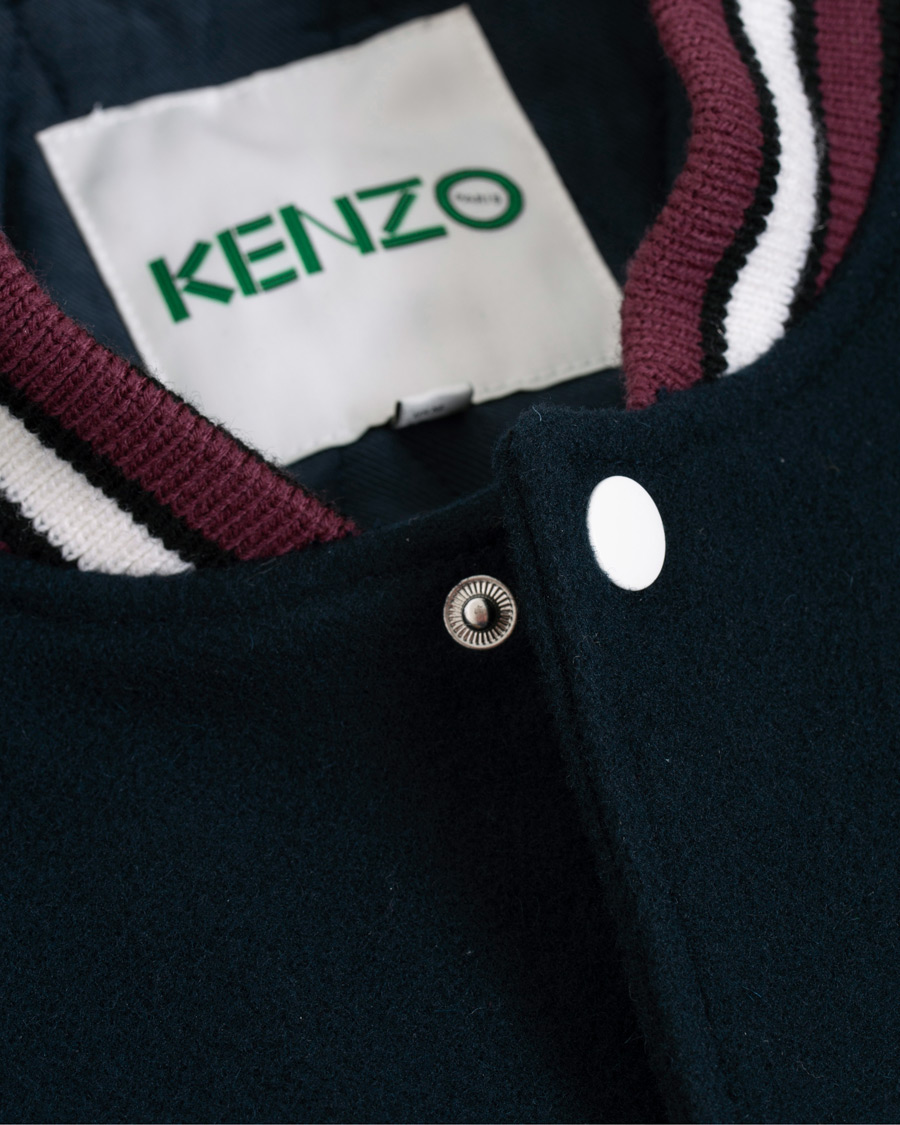 Heren | Jassen | KENZO | Wool&Leather Varsity Jacket Navy
