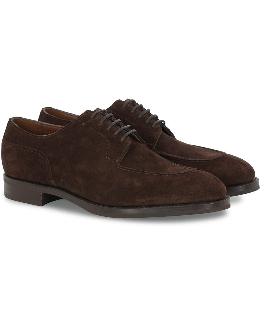 Heren | Edward Green Dover Split Toe R2 Sole Derby Mink Suede | Edward Green | Dover Split Toe R2 Sole Derby Mink Suede
