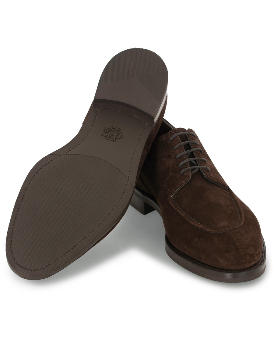 Heren | Edward Green Dover Split Toe R2 Sole Derby Mink Suede | Edward Green | Dover Split Toe R2 Sole Derby Mink Suede
