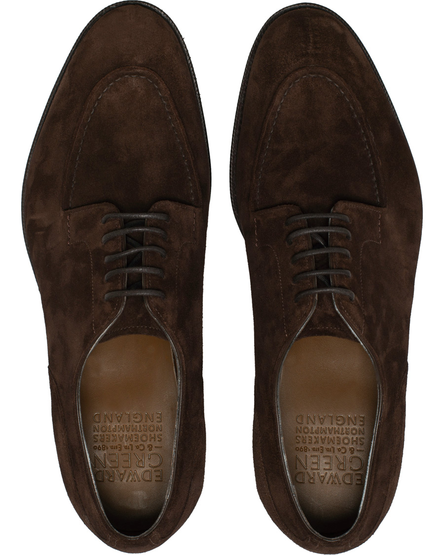 Heren | Edward Green Dover Split Toe R2 Sole Derby Mink Suede | Edward Green | Dover Split Toe R2 Sole Derby Mink Suede