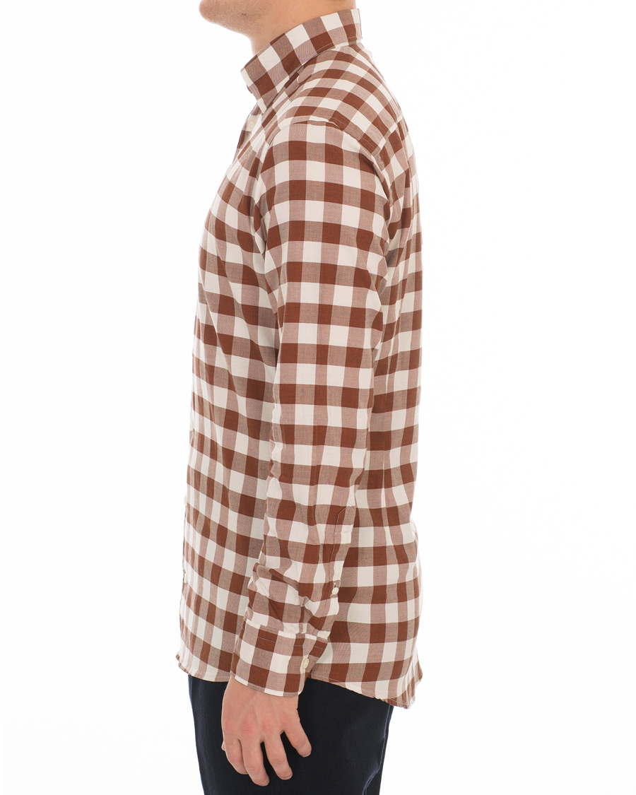 Heren | Overhemden | Eton | Slim Fit Twill Button Under Shirt Red/White