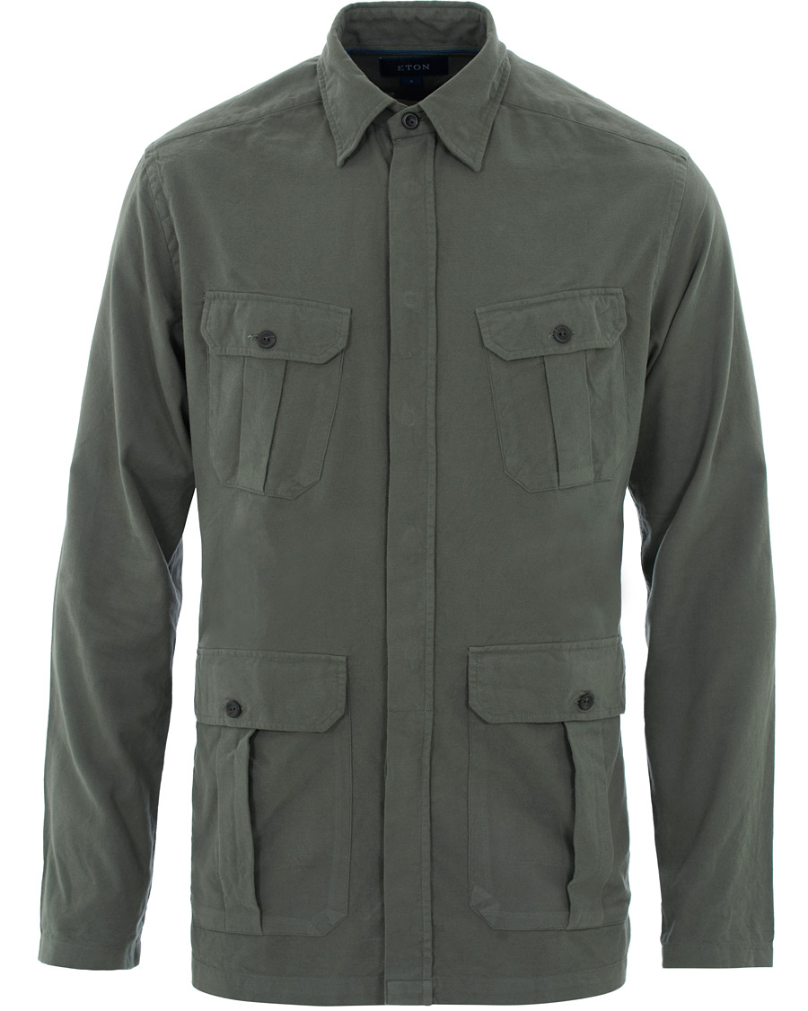 Heren | Overhemden | Eton | Oxford Overshirt Green