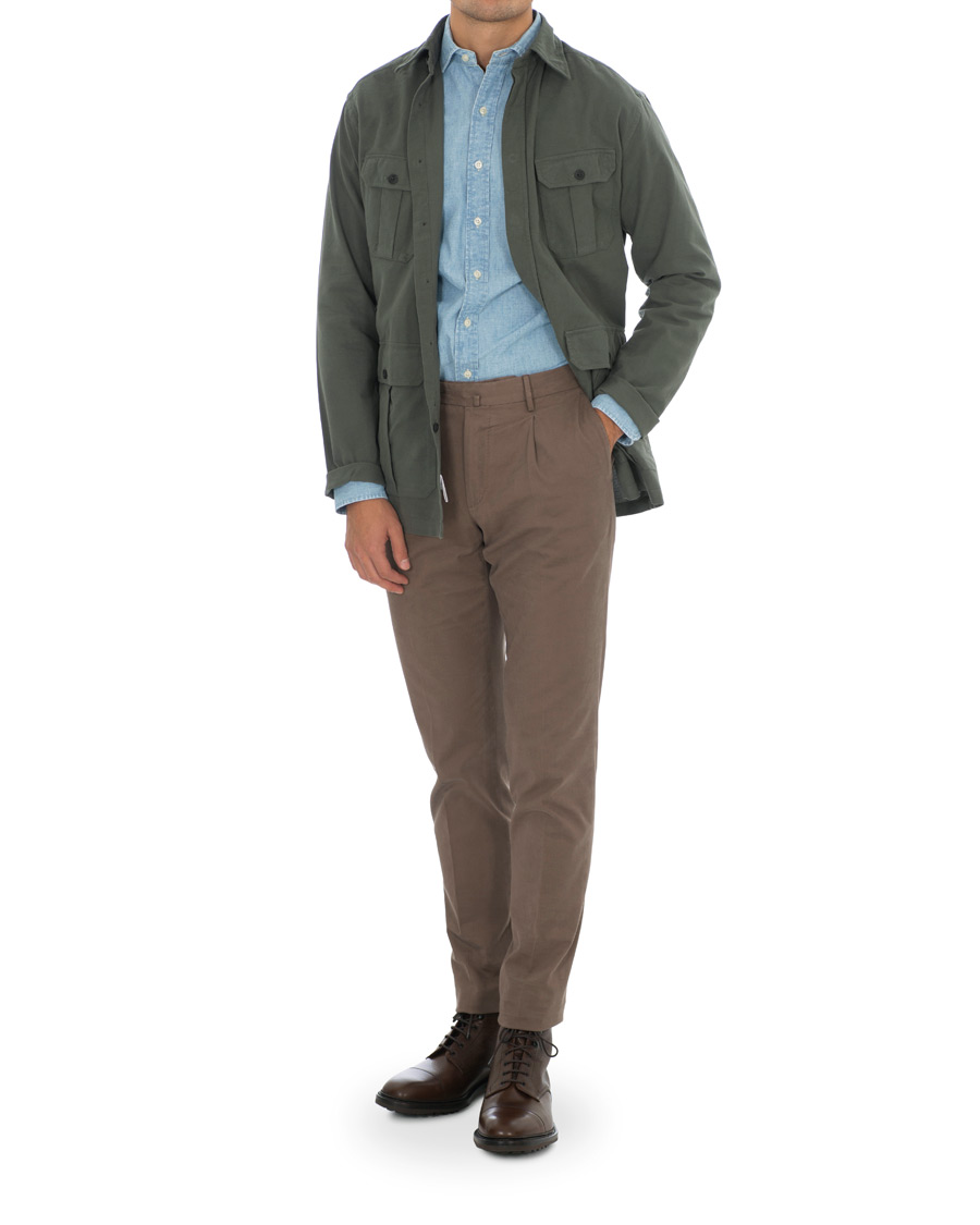 Heren | Overhemden | Eton | Oxford Overshirt Green