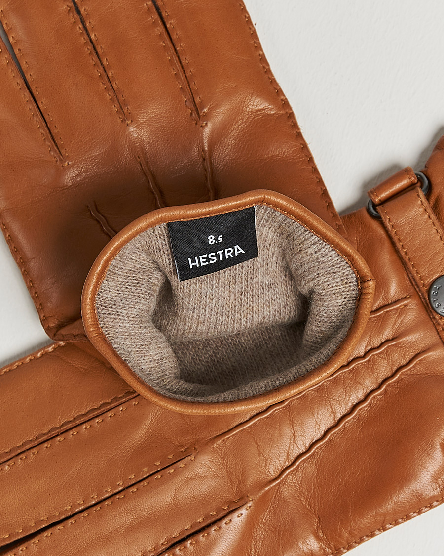 Heren |  | Hestra | Jake Wool Lined Buckle Glove Cognac