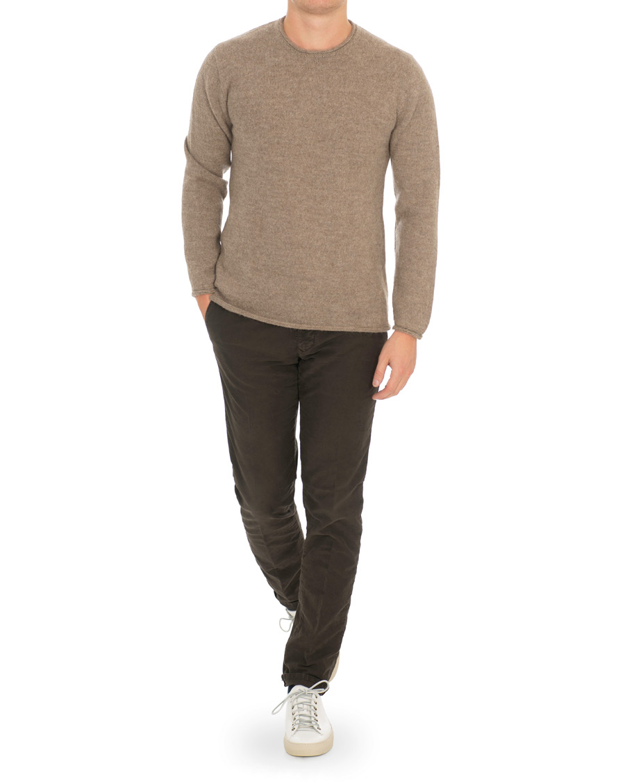 Heren | Truien | Inis Meáin | Baby Alpaca Sweater Light Brown