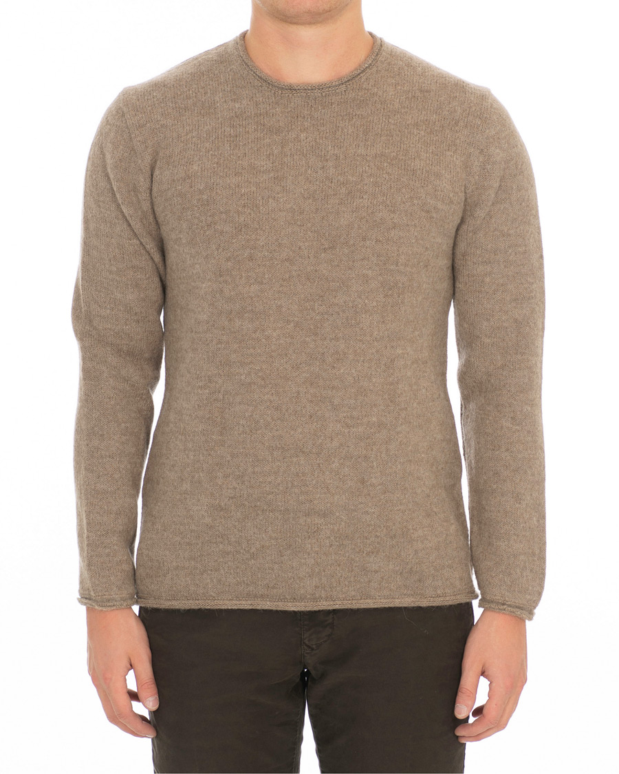 Heren | Truien | Inis Meáin | Baby Alpaca Sweater Light Brown