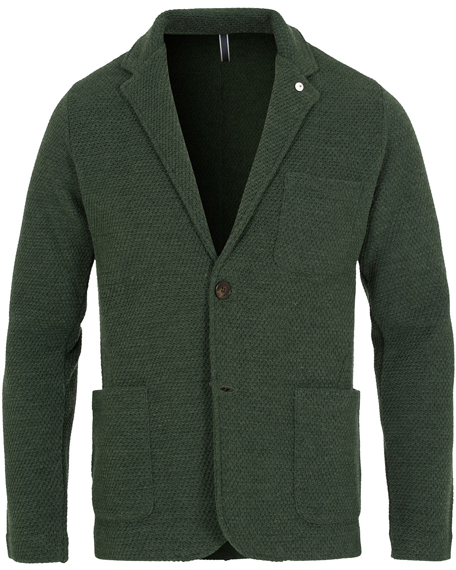 Heren | Blazers | L.B.M. 1911 | Knitted Cardigan Blazer Green