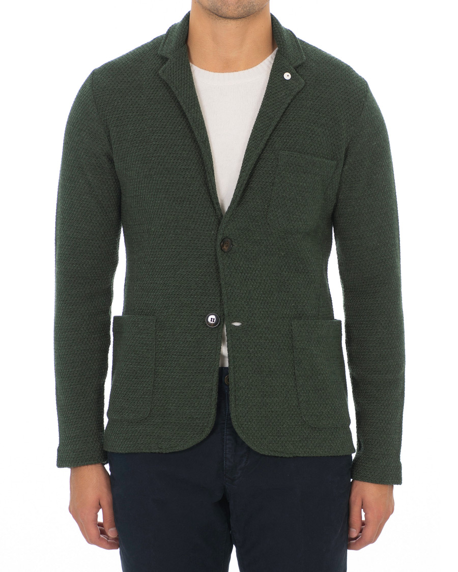 Heren | Blazers | L.B.M. 1911 | Knitted Cardigan Blazer Green