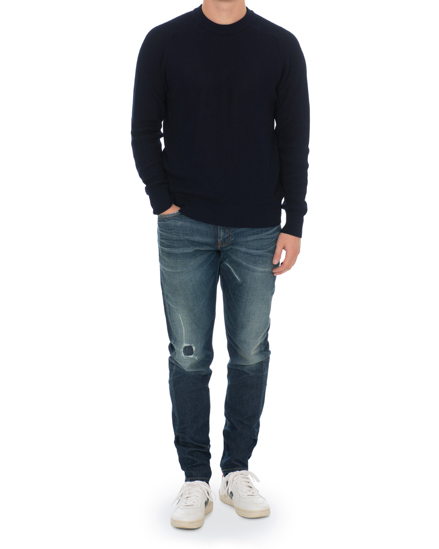 Heren | Jeans | Calvin Klein Jeans | Slim Tapered Shredded Jeans Mid Blue